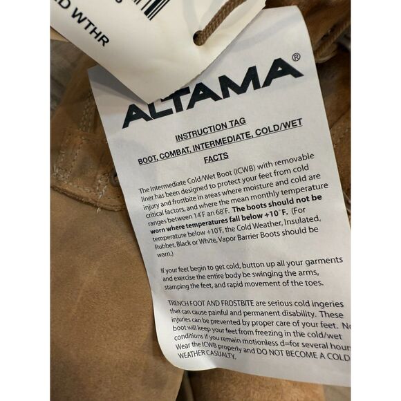 ALTAMA Men Military Boots with Bootie Liners Tan Combat Cold Weather Sz 13R NWT - Picture 7 of 10